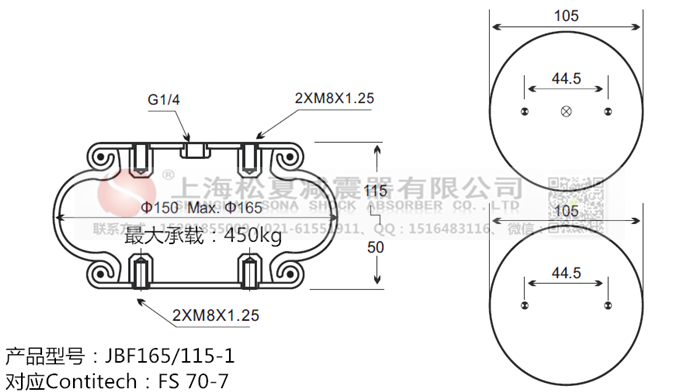 JBF165/115-1橡膠<a href='http://m.910idc.com/' target='_blank'><u>空氣彈簧</u></a>