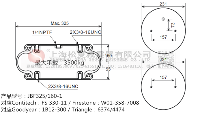 JBF325/160-1橡膠<a href='http://m.910idc.com/' target='_blank'><u>空氣彈簧</u></a>