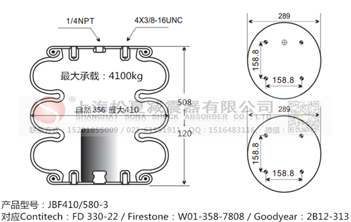 JBF410/580-3橡膠<a href='http://m.910idc.com/' target='_blank'><u>空氣彈簧</u></a>